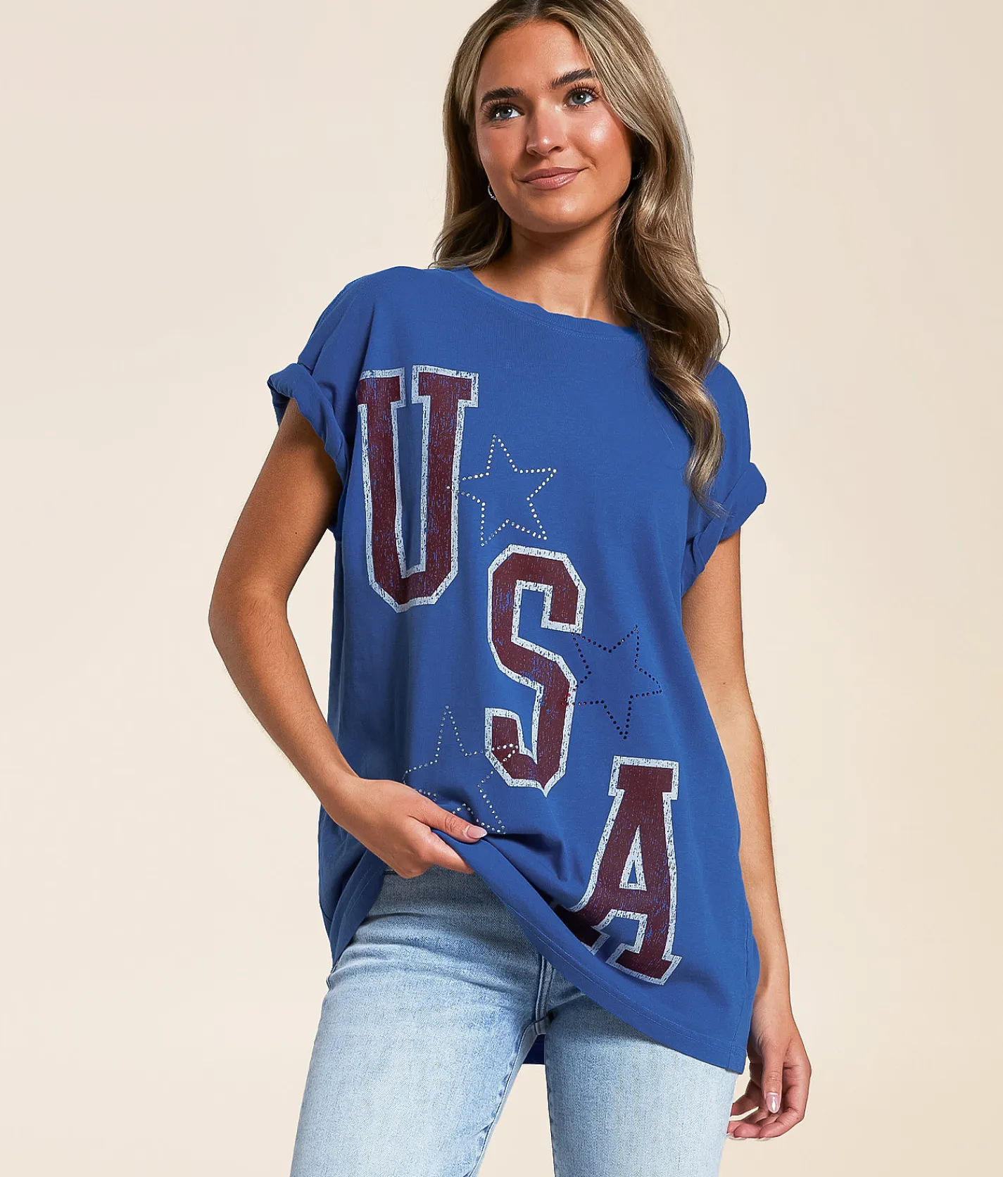 Tops | Goodie Two Sleeves USA Oversized T-Shirt Campanula