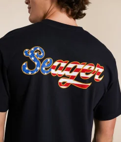 Tops|Graphic T-Shirts | Seager USA Russ T-Shirt Vintage Black