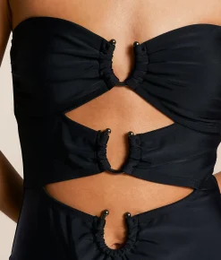 Swimsuits | CUPSHE U-Wire Bandeau Swimsuit Black