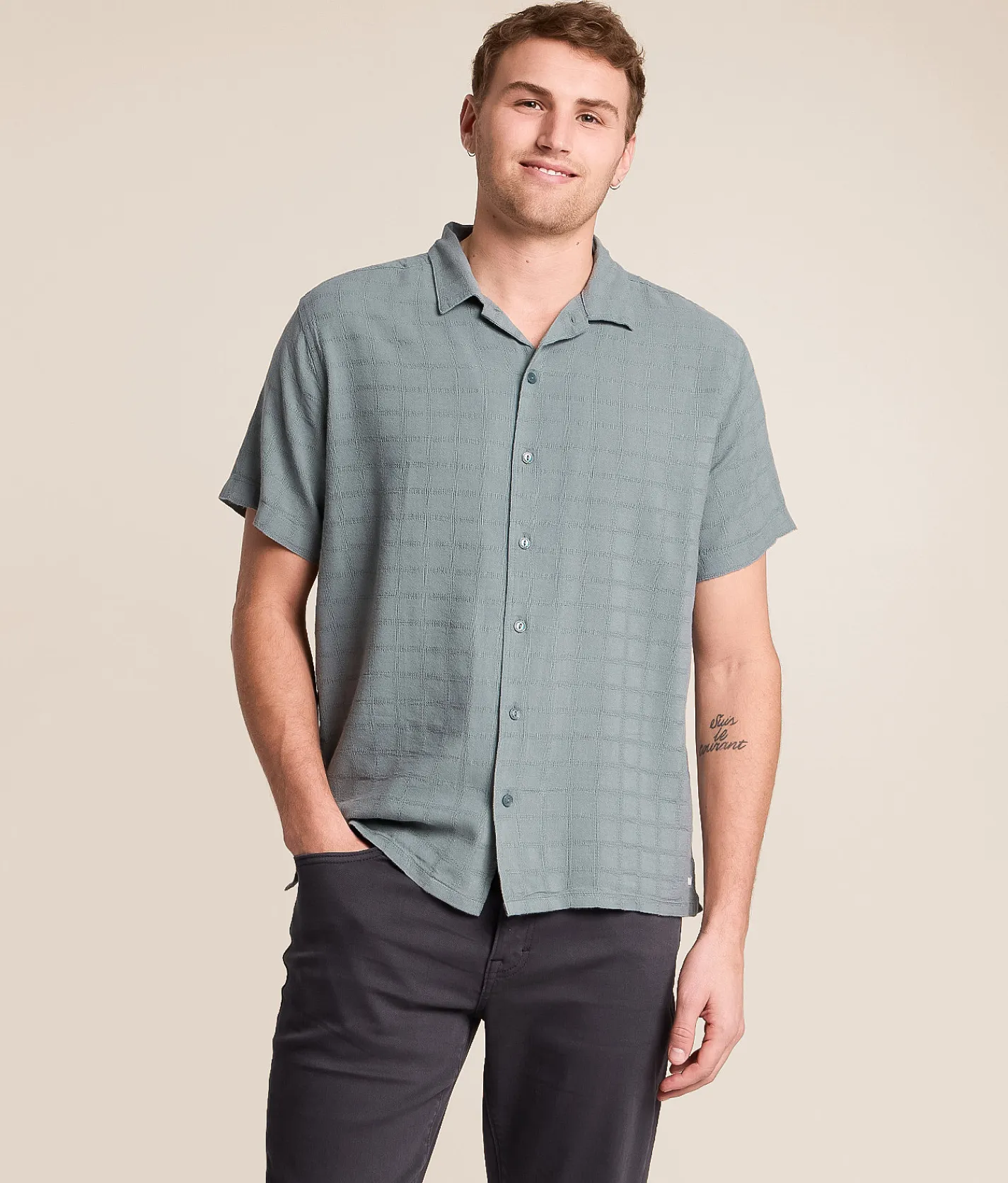 Tops | RVCA Vacancy Shirt Pale Mauve