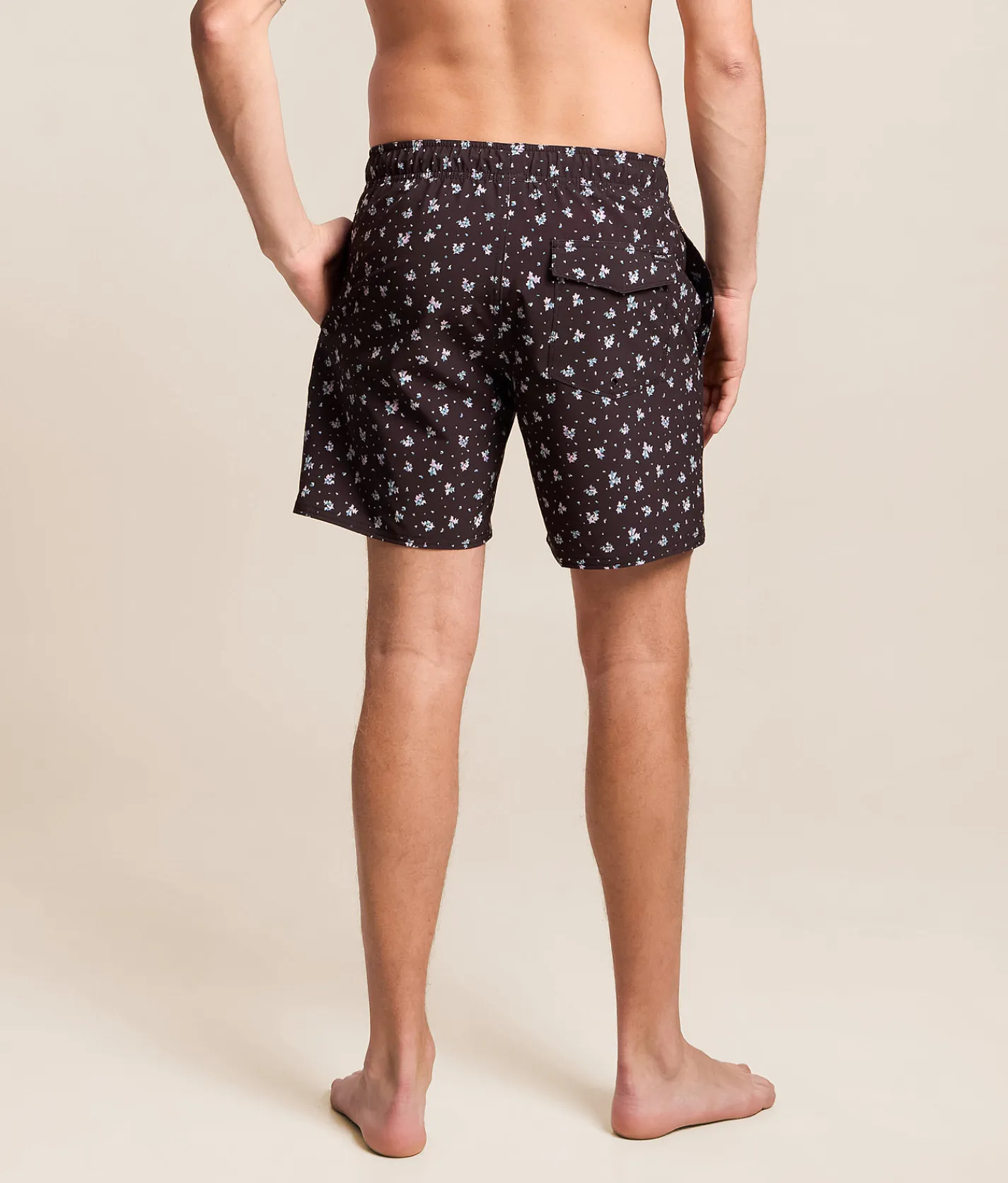 RVCA VA Floral Stretch Swim Trunks Pirate Black Hot