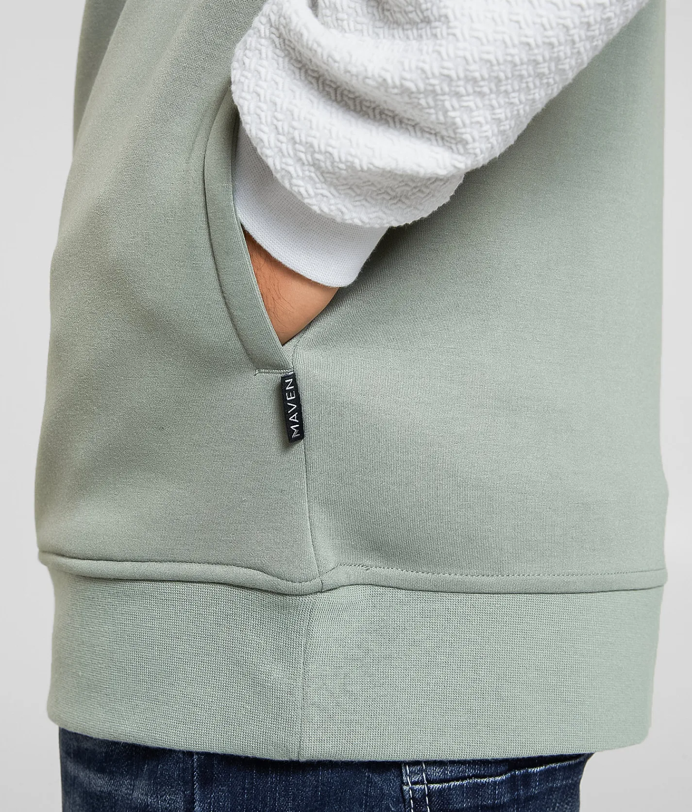 Maven Co-op Valley Quarter Zip Pullover Oyster Sage New