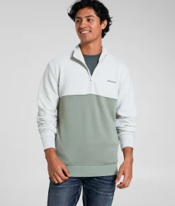 Maven Co-op Valley Quarter Zip Pullover Oyster Sage New