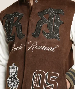 Tops|Coats & Jackets | Rock Revival Varsity Jacket Brown White