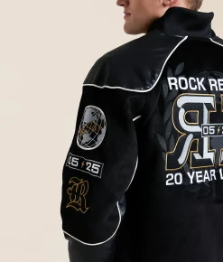 Tops|Coats & Jackets | Rock Revival Varsity Jacket Black Gold