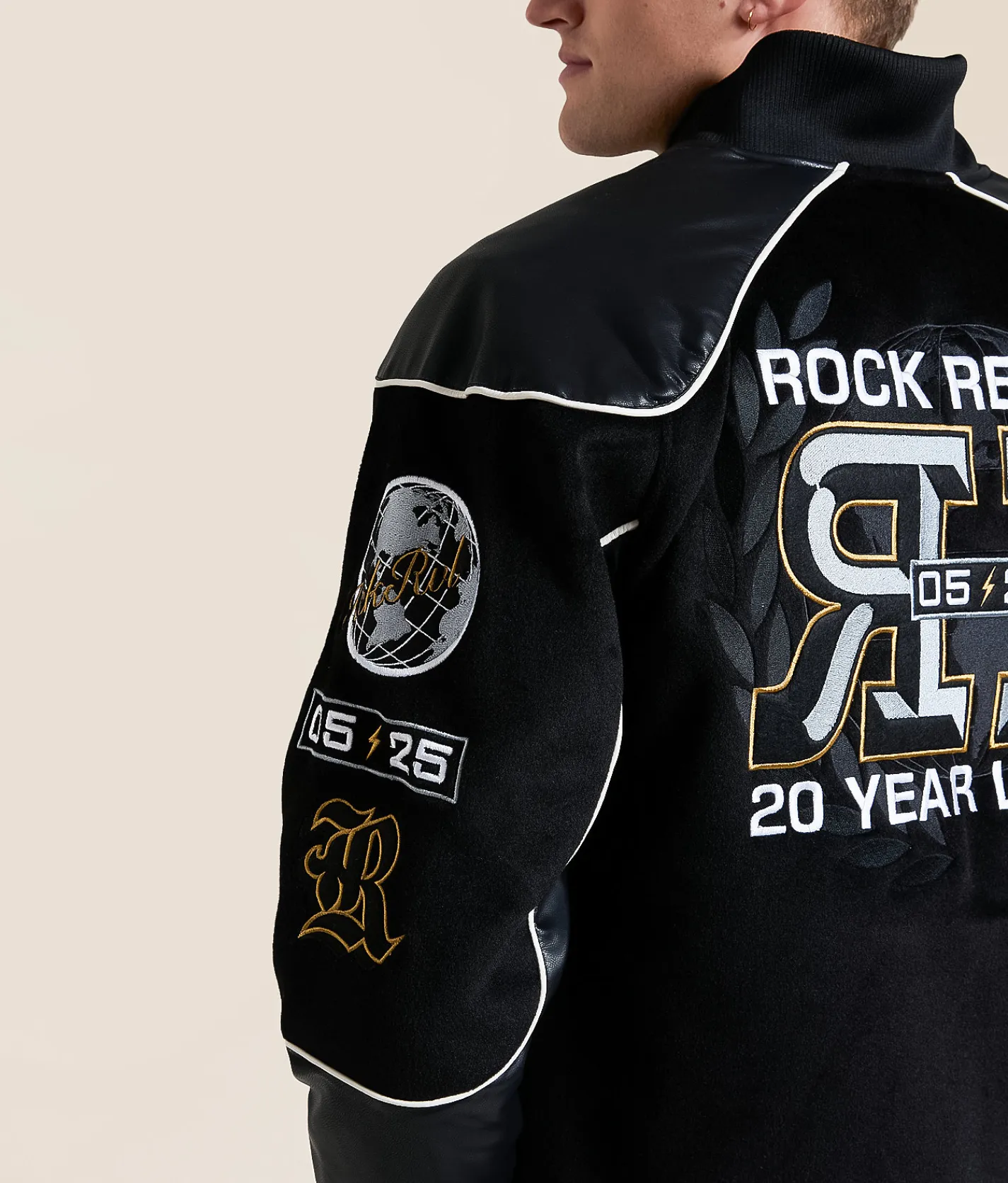Tops|Coats & Jackets | Rock Revival Varsity Jacket Black Gold