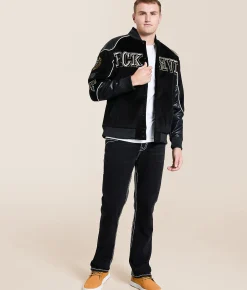 Tops|Coats & Jackets | Rock Revival Varsity Jacket Black Gold