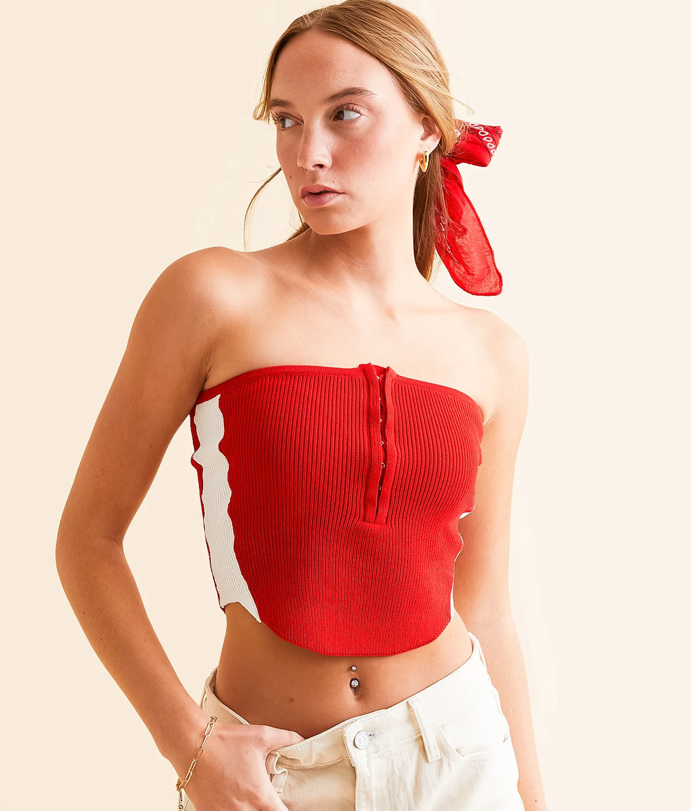 Tops | DH Apparel Varsity Striped Tube Top Black