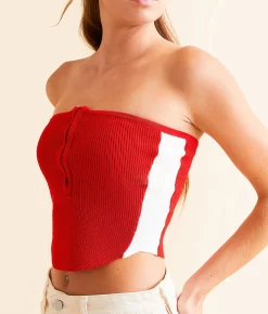 Tops | DH Apparel Varsity Striped Tube Top Black