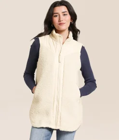 LIV Outdoor Vela Long Sherpa Vest Birch Hot