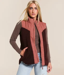 Tops|Coats & Jackets | LIV Outdoor Vela Sherpa Vest Burnt Olive