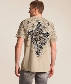 Tops|Graphic T-Shirts | Affliction Velvet Scorn T-Shirt Aluminium Lava Wash