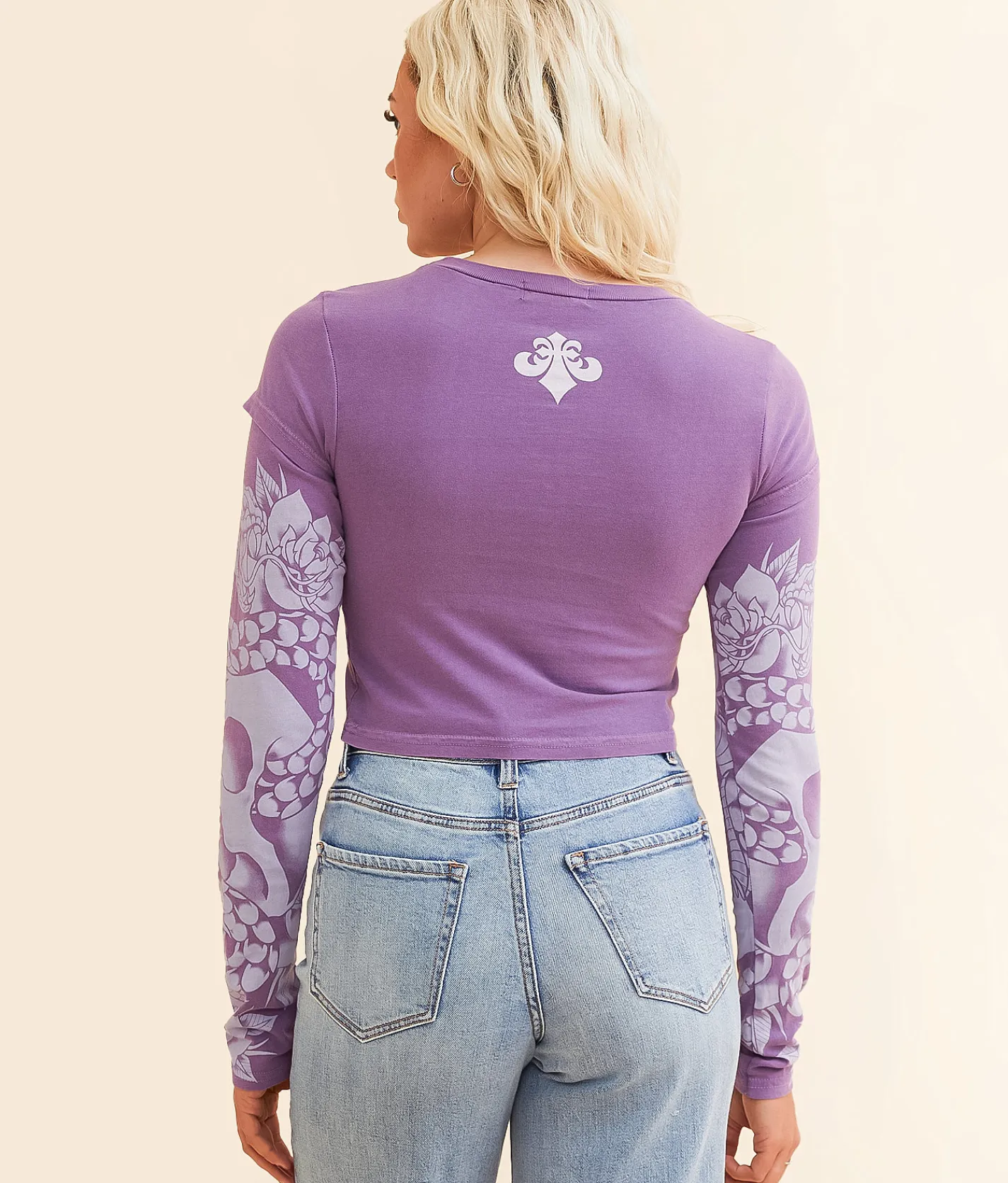 Tops | Affliction Velvet Sky Cropped T-Shirt Meadow Violet Pigment