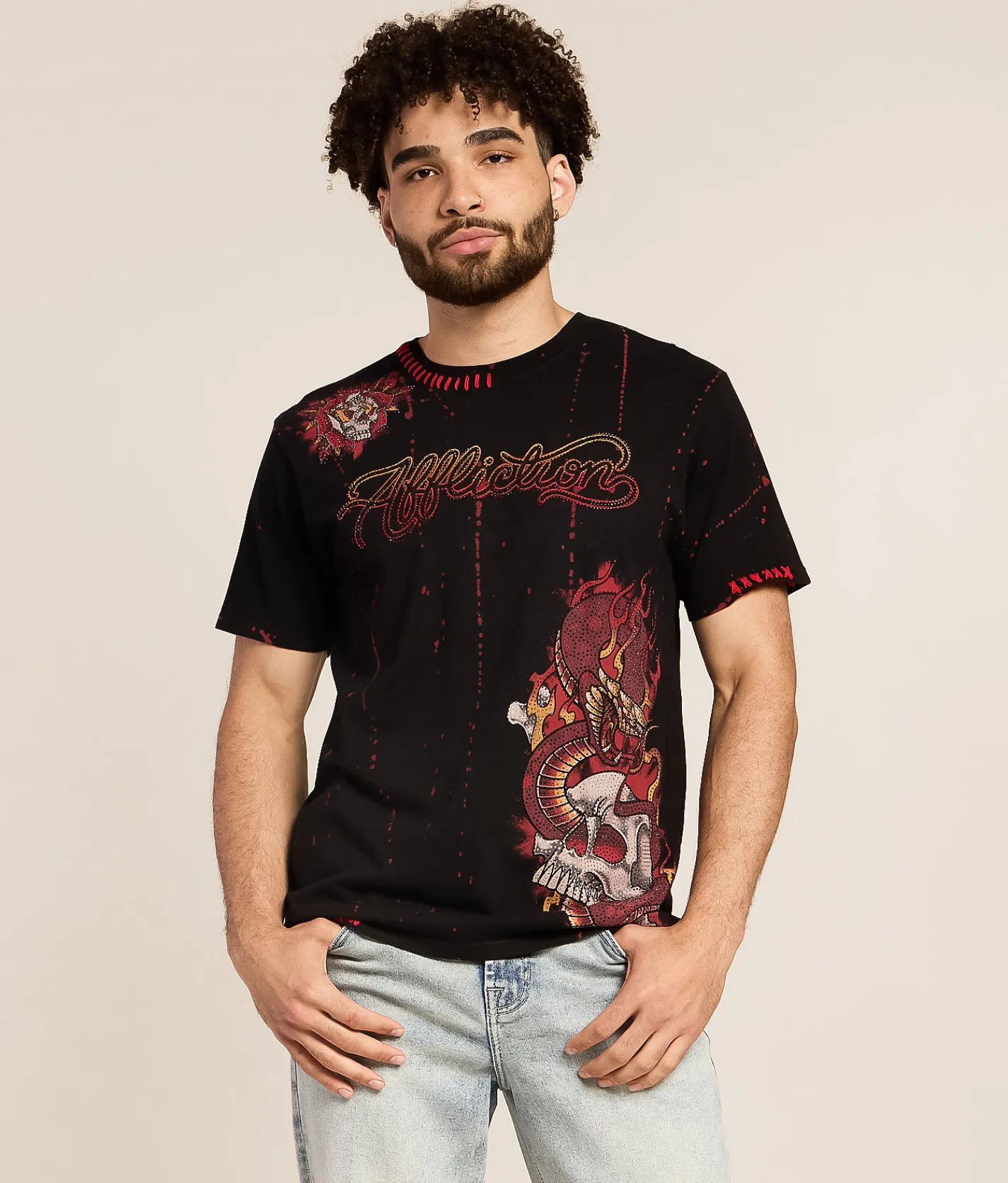 Tops|Graphic T-Shirts | Affliction Velvet Sky T-Shirt Black
