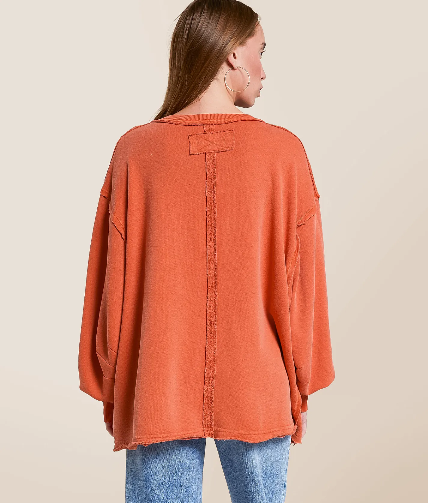 Tops | Free People Venice Oversized Pullover Rose Sienna Combo