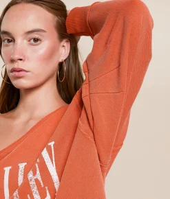 Tops | Free People Venice Oversized Pullover Rose Sienna Combo