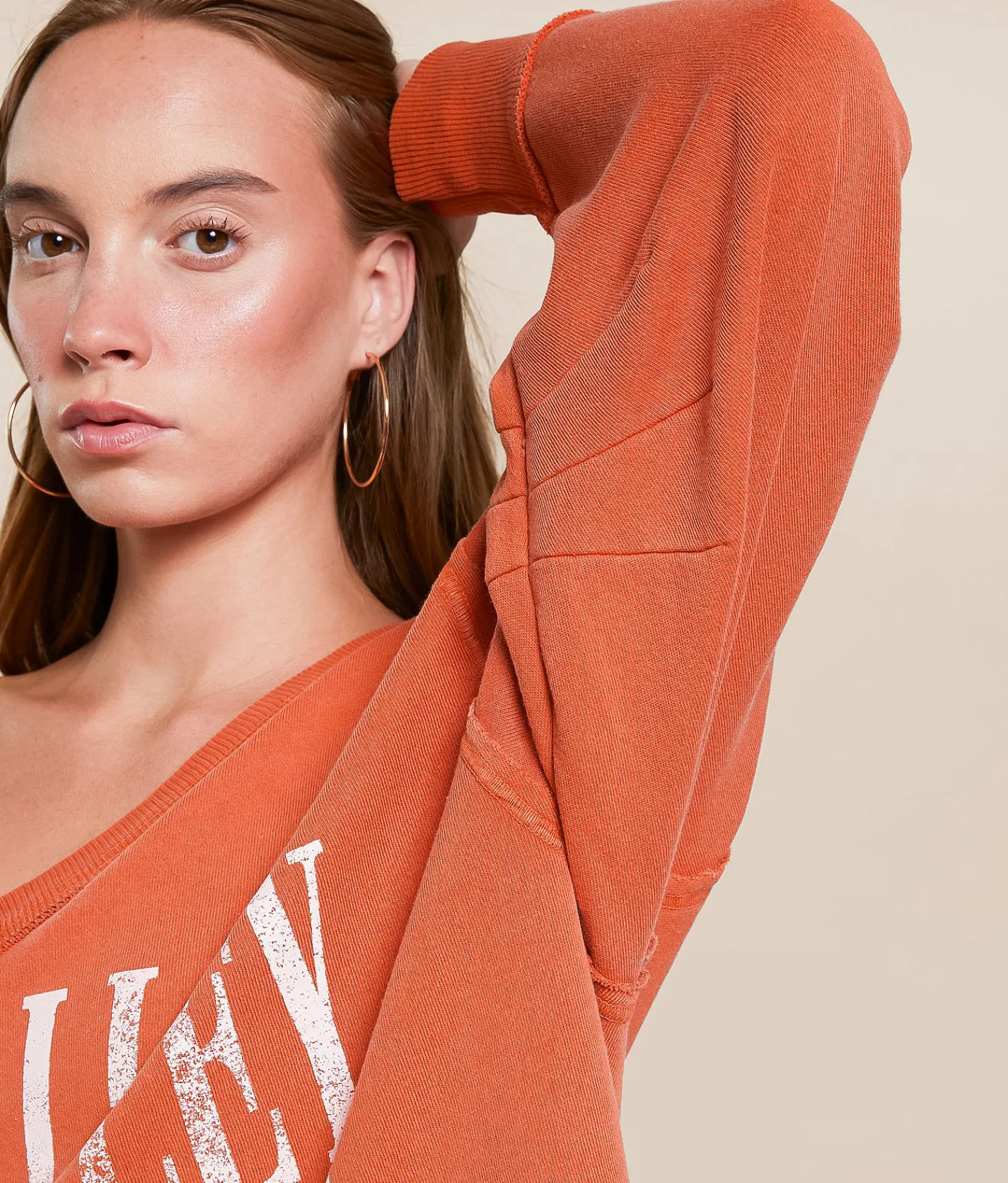 Tops | Free People Venice Oversized Pullover Rose Sienna Combo