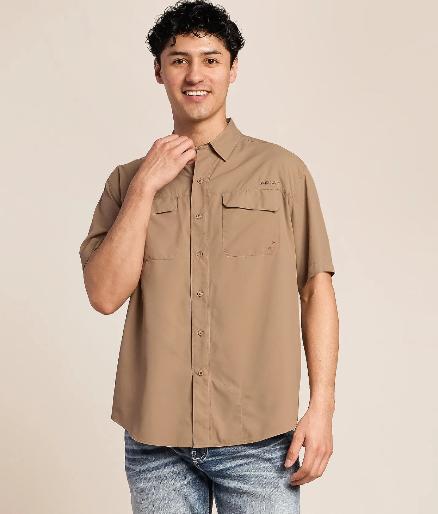 Tops | Ariat VentTEK Outbound Western Shirt Taupe Grey