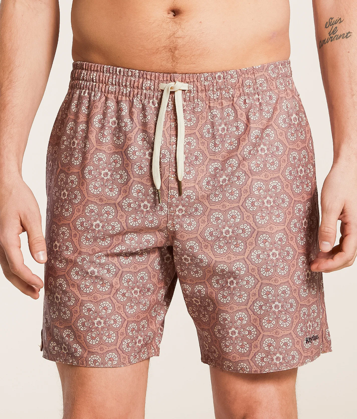 Rhythm Verita Beach Stretch Swim Trunks Rust New