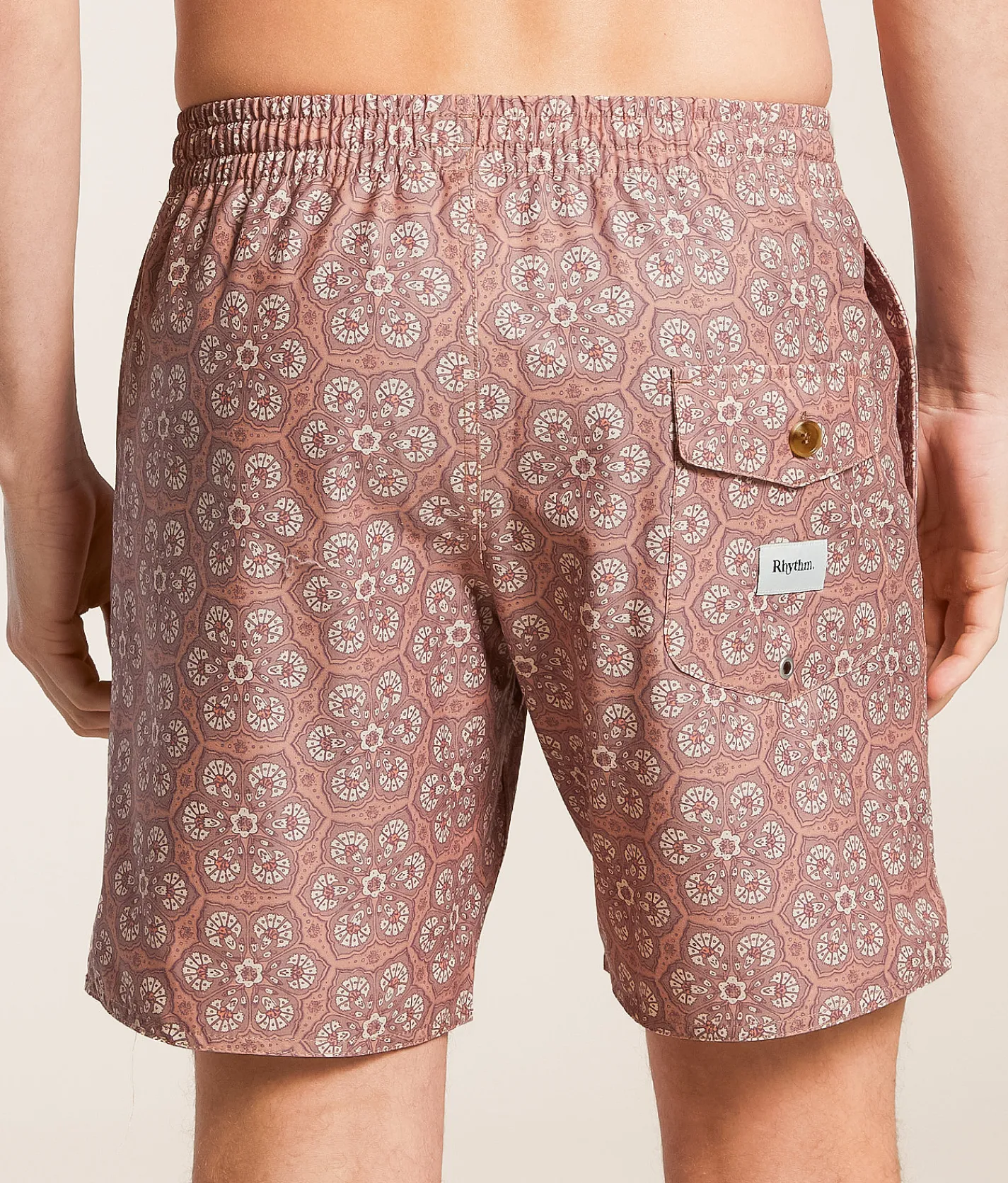 Rhythm Verita Beach Stretch Swim Trunks Rust New