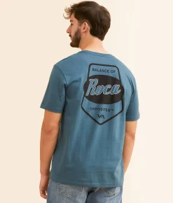 RVCA Vert Combo T-Shirt Duck Blue Clearance