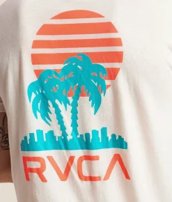 Tops|Graphic T-Shirts | RVCA Verticle Palms T-Shirt Antique White