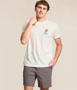 Tops|Graphic T-Shirts | RVCA Verticle Palms T-Shirt Antique White