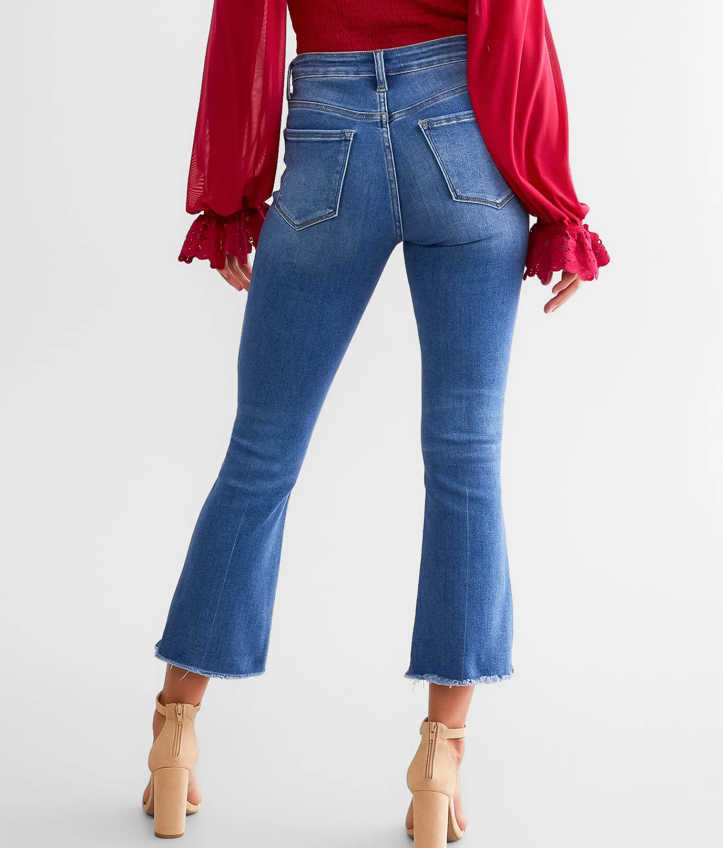 Jeans|Bottoms | VERVET by Flying Monkey VERVET High Rise Cropped Flare Stretch Jean Encouraginigly