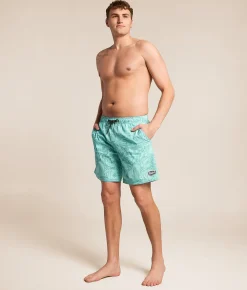Bottoms|Swimwear | Sullen Vice City Stretch Swim Trunks Aruba Blue