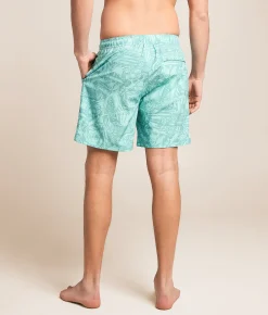 Bottoms|Swimwear | Sullen Vice City Stretch Swim Trunks Aruba Blue
