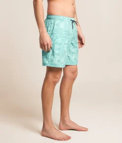 Bottoms|Swimwear | Sullen Vice City Stretch Swim Trunks Aruba Blue