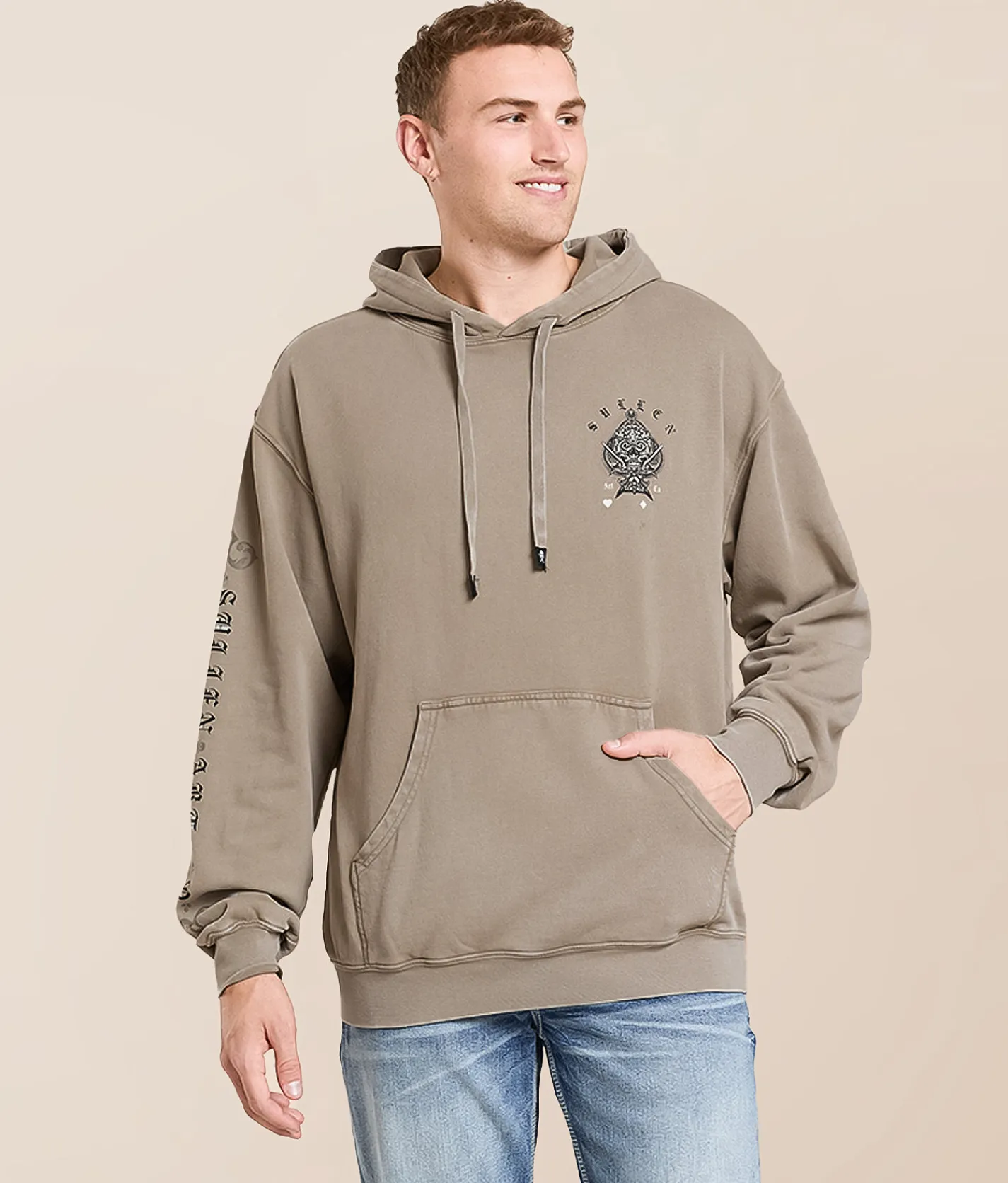 Tops | Sullen Victory Hooded Sweatshirt Chateau Grey Mineral Wash