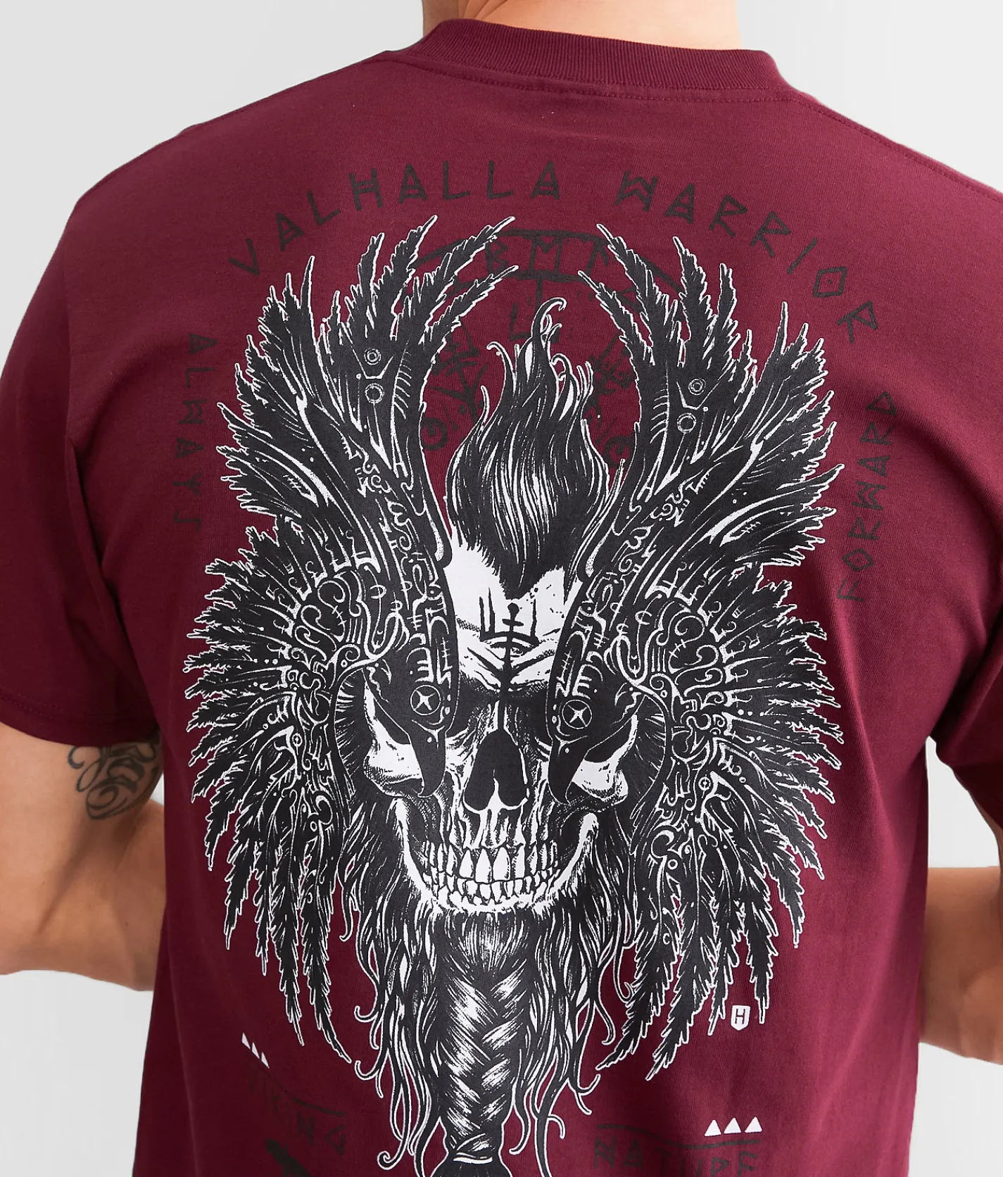 Howitzer Viking Crow T-Shirt Burgundy Clearance