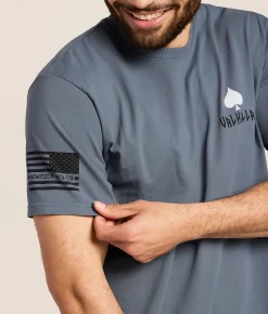 Tops|Graphic T-Shirts | Howitzer Viking Spirit T-Shirt Steel Blue