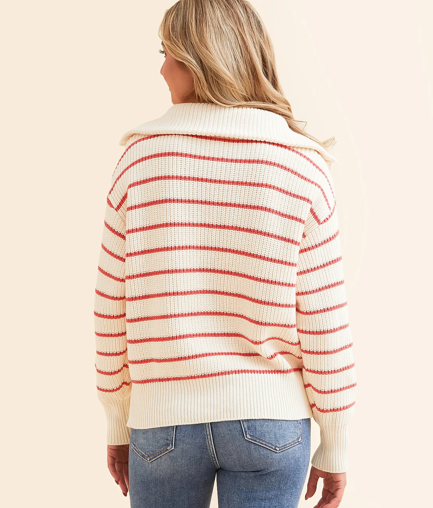 Z Supply Villa Striped Sweater Red Pepper Best