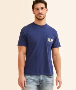 Old Row Vintage Fishing T-Shirt Navy Clearance