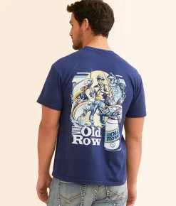 Old Row Vintage Fishing T-Shirt Navy Clearance