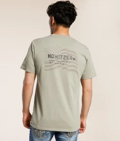 Graphic T-Shirts | Howitzer Vintage Flag T-Shirt Plaza Taupe