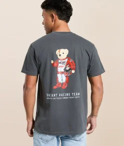 Pretty Vacant Vintage Race Bear T-Shirt Washed Black
