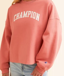 Champion® Vintage Reverse Oversized Pullover Picante Pink Hot