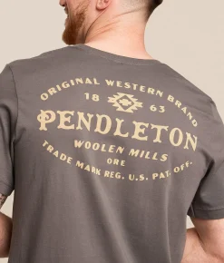 Tops|Graphic T-Shirts | Pendleton Vintage Stamp T-Shirt Asphalt Tan