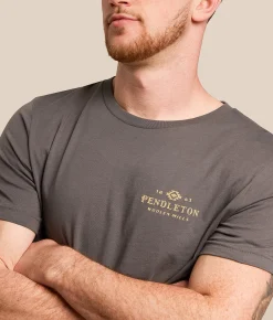 Tops|Graphic T-Shirts | Pendleton Vintage Stamp T-Shirt Asphalt Tan