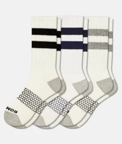 Activewear | Bombas® Vintage Stripe 3 Pack Socks White Multi