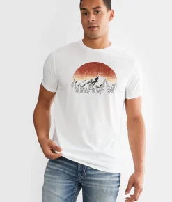 Graphic T-Shirts | tentree Vintage Sunset T-Shirt Barley Heather Meteorite