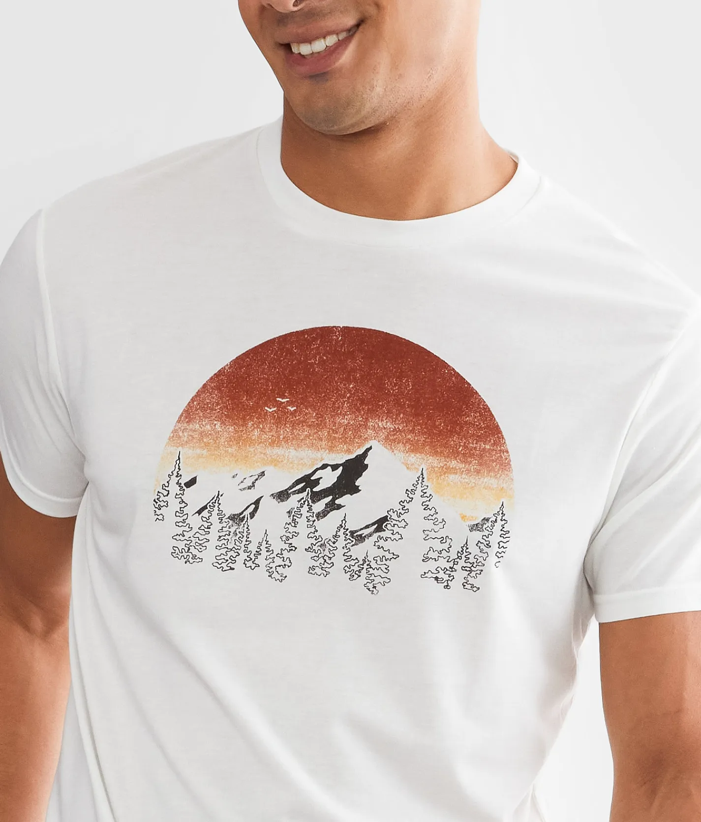 Graphic T-Shirts | tentree Vintage Sunset T-Shirt Barley Heather Meteorite