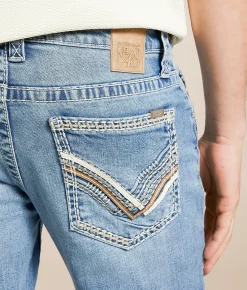 Buckle Black Vintage Three Boot Stretch Jean Almanor New