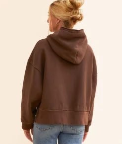 Tops|Activewear | Champion® Vintage Wash Reverse Hooded Sweatshirt Warm Chocolate Brown