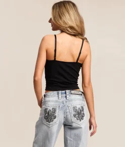 Tops | Affliction Viola Heart Cropped Tank Top Black Beauty
