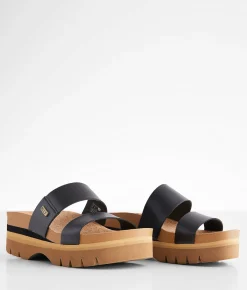 Reef Vista Hi Cushioned Flatform Sandal Black New