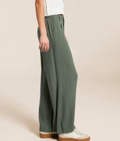 Z Supply Vista Linen Blend Trouser Pant Dark Agave Online